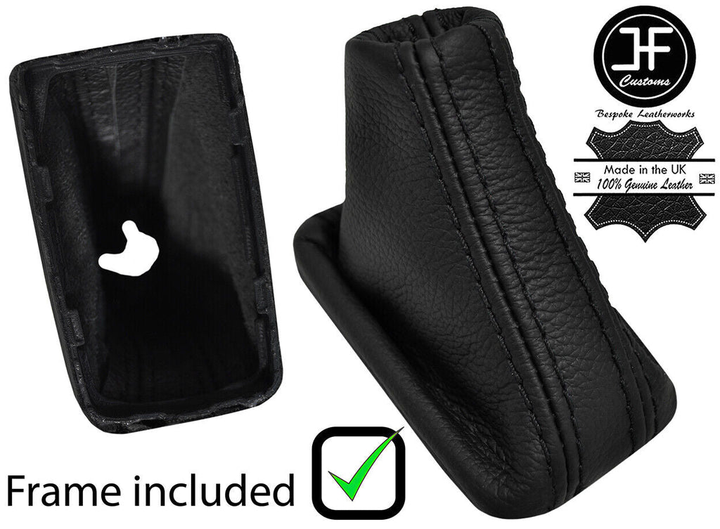 BLACK STITCH LEATHER DSG AUTOMATIC GEAR + PLASTIC FRAME FITS SKODA FABIA 14-19