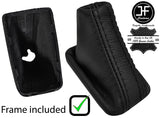 BLACK STITCH LEATHER DSG AUTOMATIC GEAR + PLASTIC FRAME FITS SKODA FABIA 14-19