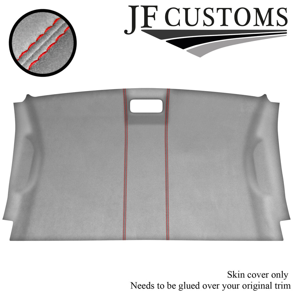 RED STITCH L GREY LUXE-SUEDE FRONT ROOF HEADLINER FOR FORD TRANSIT CONNECT 02-13