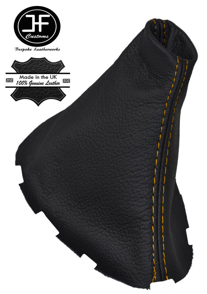 YELLOW STITCHING MANUAL LEATHER GEAR STICK GAITER FITS RENAULT MEGANE MK2 03-08