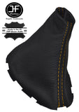 YELLOW STITCHING MANUAL LEATHER GEAR STICK GAITER FITS RENAULT MEGANE MK2 03-08
