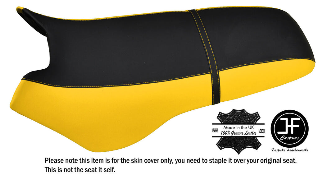 BLACK & YELLOW CUSTOM FITS SEA DOO XP 93-96 AUTOMOTIVE VINYL SEAT COVER + STRAP