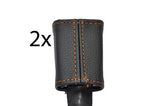 orange stitch FITS FORD FIESTA MK7 2008+ 2X FRONT SEAT BELT STALK LEATHER COVERS
