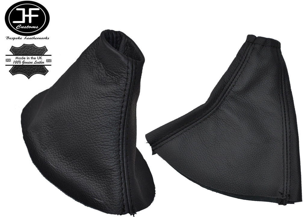 BLACK STITCH FOR HYUNDAI COUPE 1999-2001 GEAR HANDBRAKE GAITER REAL LEATHER