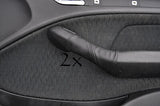 FITS BMW E46 1998-2005 black stitch 2X DOOR HANDLE COVERS BLACK LEATHER
