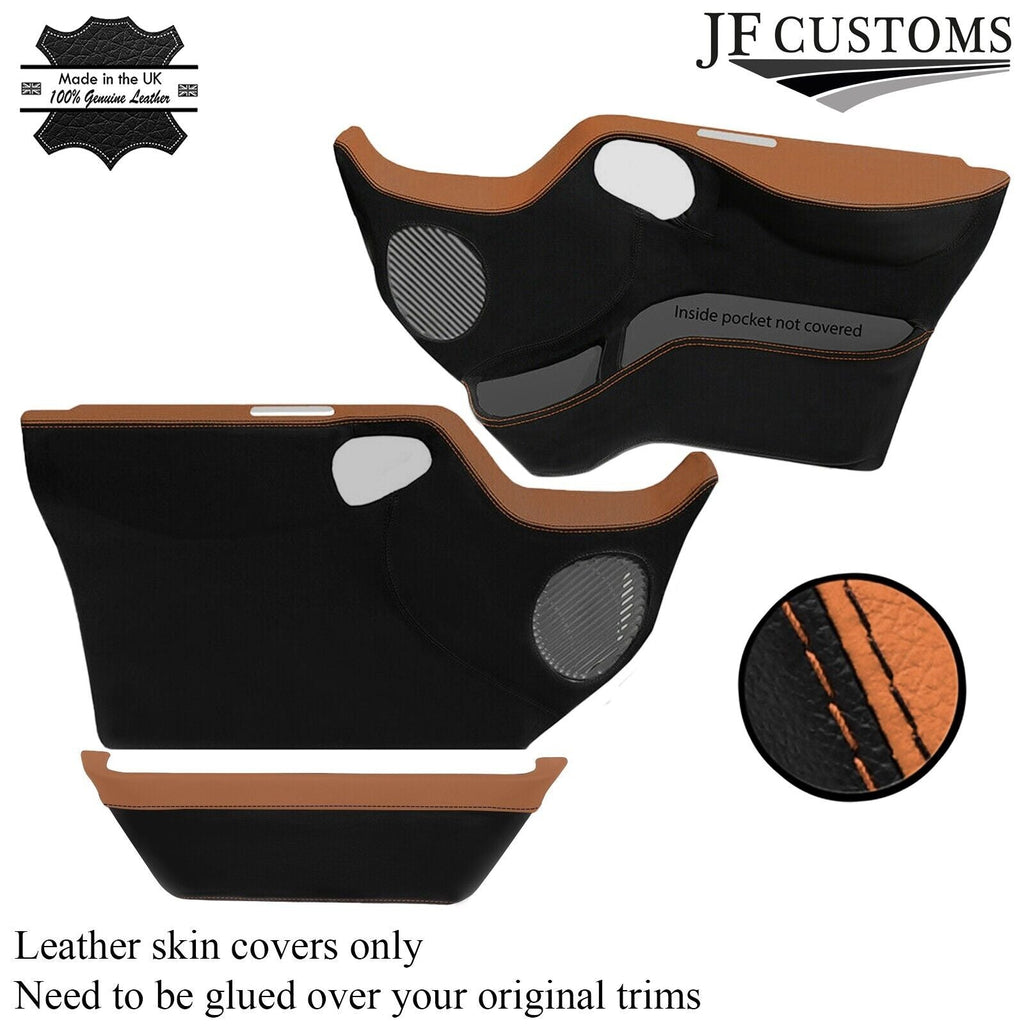 BEIGE BLACK 2X FRONT FULL DOOR CARD LEATHER COVERS FOR FORD TRANSIT MK7 06-14