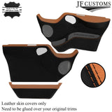 BEIGE BLACK 2X FRONT FULL DOOR CARD LEATHER COVERS FOR FORD TRANSIT MK7 06-14