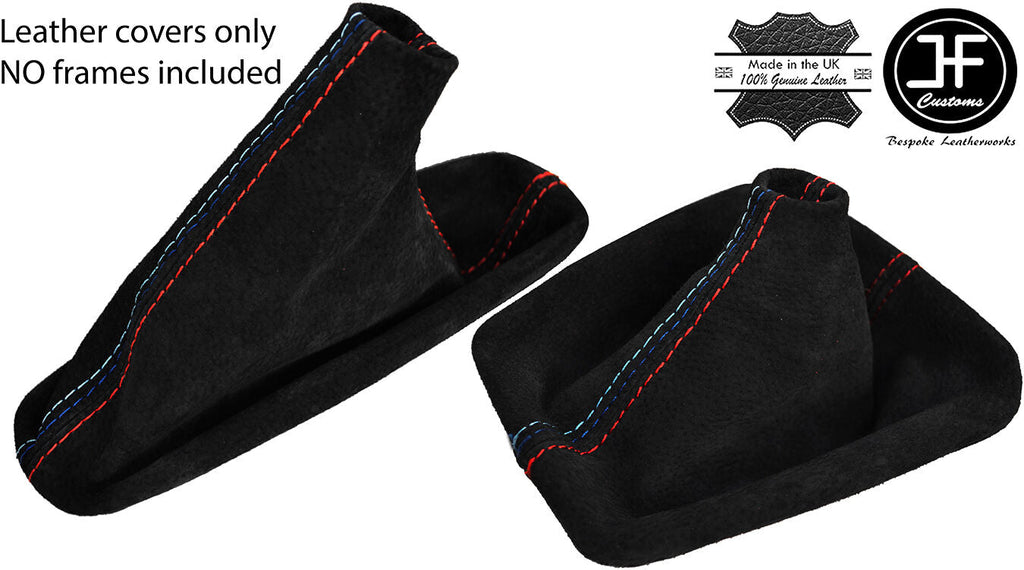 RED & TRI STITCH SUEDE GEAR & HANDBRAKE GAITER FOR BMW E36 E46 91-05 CUSTOM NEW