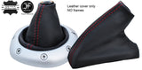 RED STITCH TOP GRAIN LEATHER GEAR & HANDBRAKE GAITER FOR MG TF MGTF MK2 00-06