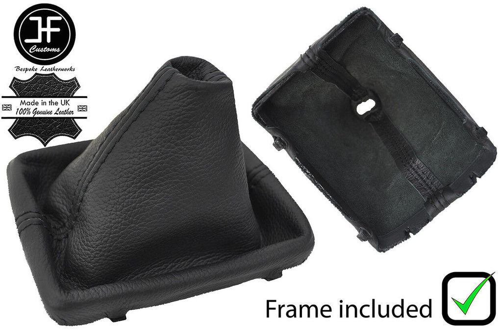 BLACK STITCH LEATHER MANUAL GEAR GAITER PLASTIC FRAME FOR AUDI A4 B8 2008-2015