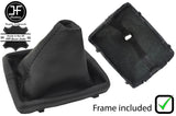 BLACK STITCH LEATHER MANUAL GEAR GAITER PLASTIC FRAME FOR AUDI A4 B8 2008-2015