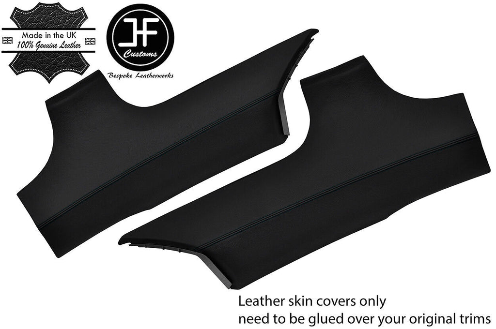 BLACK STITCH 2X REAR C  PILLAR REAL LEATHER COVERS FITS AUDI TT MK1 98-06 COUPE