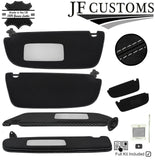 L GREY CROSS STITCH LEATHER 2X SUN VISOR COVERS FOR VAUXHALL CORSA B 93-00