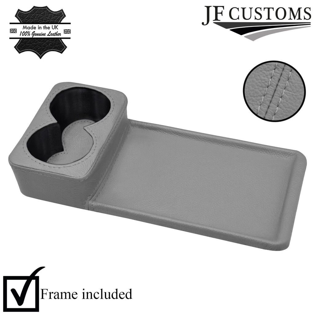 L GREY LEATHER COVERED CONSOLE CUP HOLDER TRIM FITS MERCEDES W126 S CLASS 79-91
