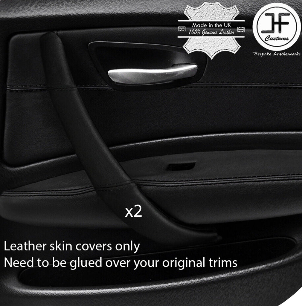 1 SERIES FITS BMW E87 2X DOOR HANDLE TRIM COVERS black stitch CUSTOM NEW