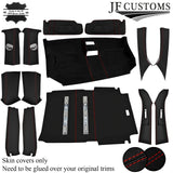 RED STITCH LEATHER & SUEDE TOP RECOVERY KIT COVERS FOR VW T5 TRANSPORTER