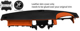 BLACK & ORANGE TOP DASH DASHBOARD REAL LEATHER COVER FOR RANGE ROVER SPORT 05-09