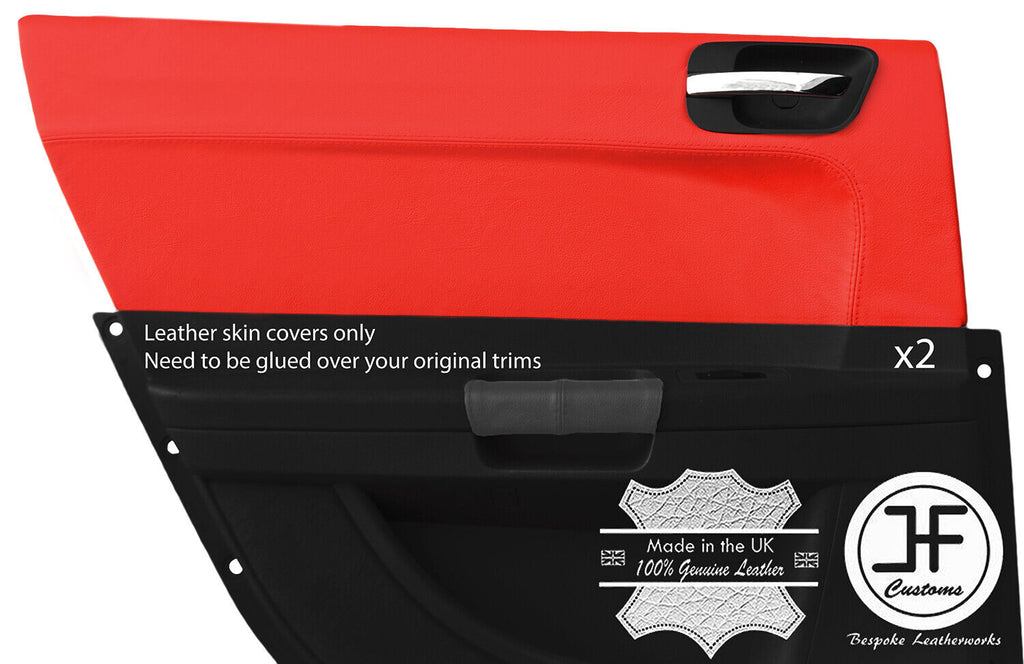 RED REAL LEATHER 2X REAR DOOR CARD TRIM COVER FOR CHRYSLER 300C 2005-2011