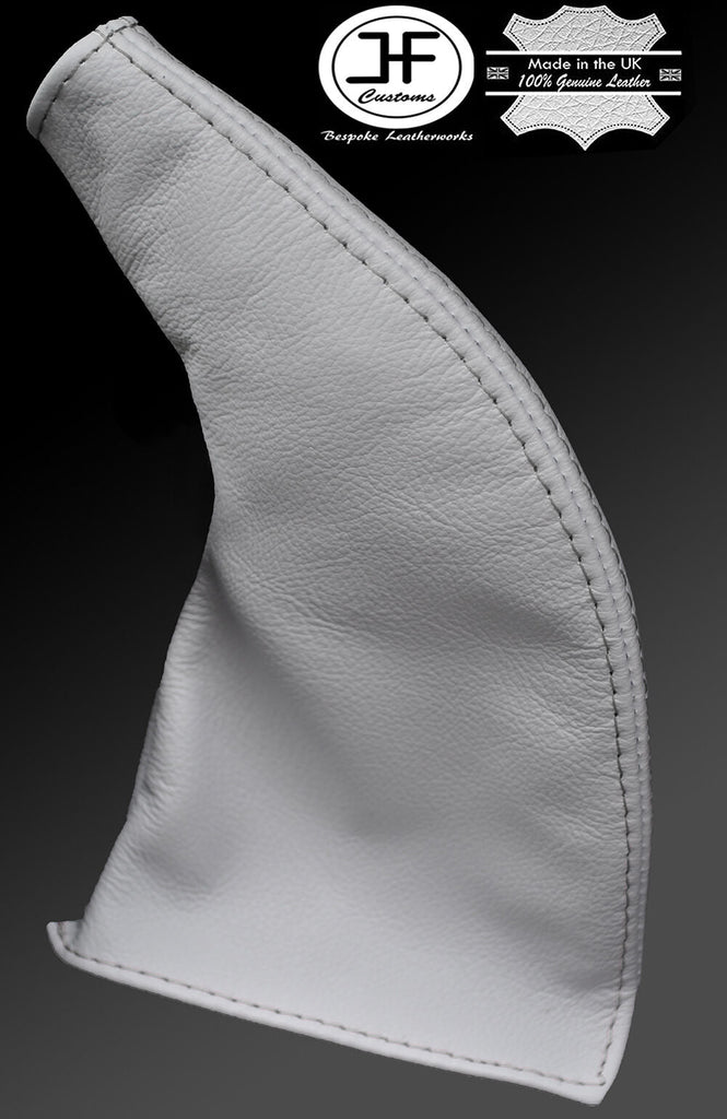 WHITE STITCH FITS MAZDA MX5 MK1 MK2 NB NA 89-05 CUSTOM HANDBRAKE WHITE LEATHER