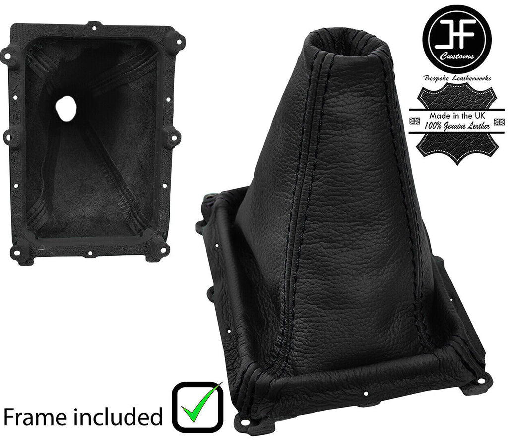 BLACK STITCH LEATHER GEAR GAITER+PLASTIC FRAME FOR HYUNDAI TERRACAN 01-09