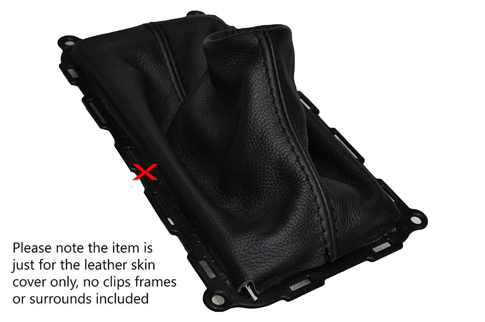 BLACK  STITCH MANUAL LEATHER GEAR GAITER SHIFT BOOT FITS FORD MUSTANG 2010-2014