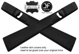 BLACK STITCH 2X B PILLAR REAL LEATHER COVERS FOR MERCEDES S CLASS SE W126 79-91