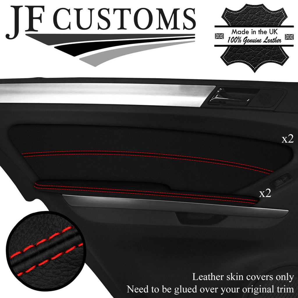 RED STITCH LEATHER 2X REAR DOOR TRIM ARMREST COVER FOR MERCEDES ML W164 05-11