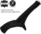 BLACK & BLACK STRIPE REAL LEATHER HANDBRAKE GAITER FITS SEAT IBIZA FR 2012-2016