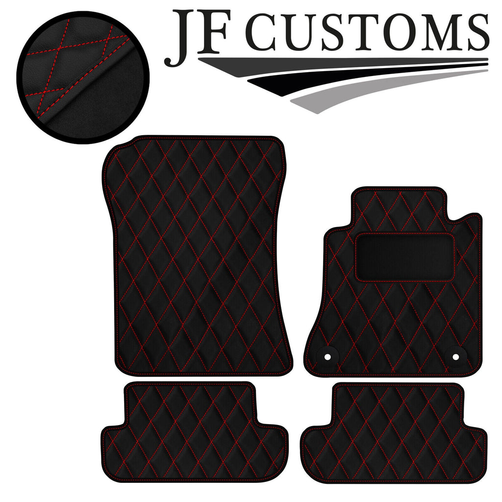 RED DIAMOND STITCH VINYL 4XTAILORED FLOOR CARPET FOR MERCEDES CLK 03-10 JF1
