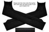 BLACK STITCH 2X B PILLAR TRIM SKIN COVER FITS LAND ROVER DEFENDER 90 110 83-06