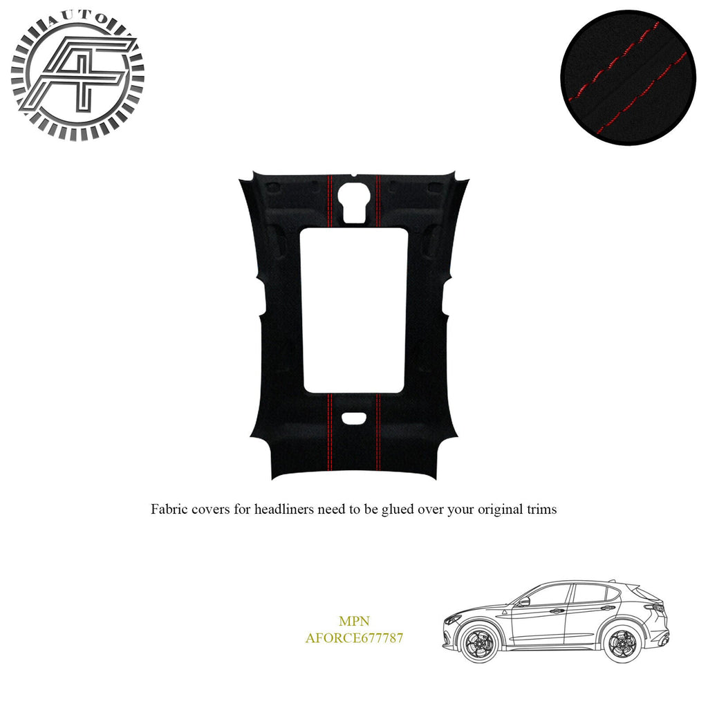 LUXE SUEDE HEADLINER COVER FITS ALFA ROMEO STELVIO 5 DOOR SUV + SUNROOF 2016-