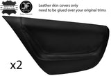 BLACK & BLACK 2X REAR DOOR CARD TRIM LEATHER COVERS FOR VW LUPO 1998-05 STYLE 2