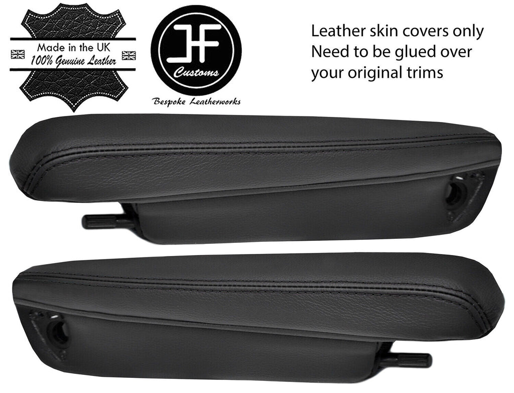 BLACK STITCH LEATHER 2X ARMREST COVERS FOR LAND ROVER FREELANDER 2004-2014