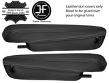 BLACK STITCH LEATHER 2X ARMREST COVERS FOR LAND ROVER FREELANDER 2004-2014