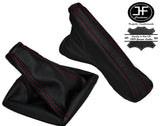 RED STITCH REAL LEATHER GEAR HANDBRAKE GAITER FOR VAUXHALL ASTRA H MK5 04-09