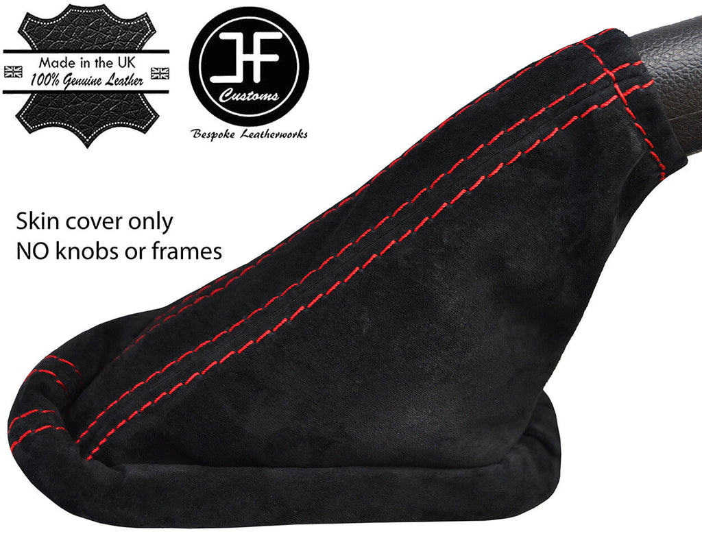 RED STITCH REAL SUEDE HANDBRAKE GAITER FITS FORD TRANSIT CONNECT 2002-2009
