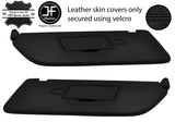 BLACK STITCH 2X SUN VISORS LEATHER COVERS FOR MERCEDES VITO W447 15-20 2 MIRROR
