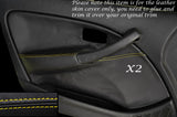 YELLOW STITCH 2X FRONT DOOR CARD TRIM SKIN COVERS FITS HONDA CIVIC MK5 95-00 5DR
