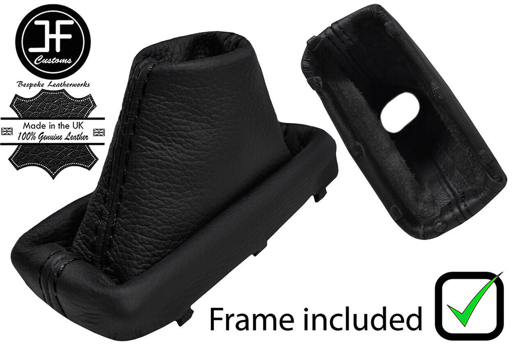 BLACK STITCH LEATHER AUTOMATIC GEAR GAITER+PLASTIC FRAME FITS HYUNDAI i30 12-16