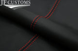 RED STITCH LEATHER MANUAL GEAR GAITER WITH PLASTIC FRAME FITS KIA RIO 17-21