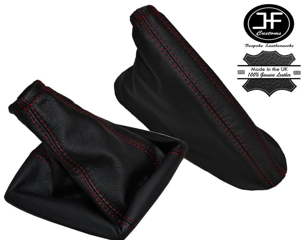 RED STITCH FOR VAUXHALL OPEL CORSA B TIGRA A 100% LEATHER GEAR HANDBRAKE SET