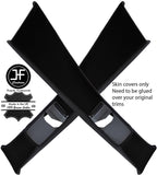 BLACK & BLACK 2X B PILLAR LEATHER SKIN COVERS FITS MERCEDES W201 190 190E
