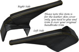 YELLOW STITCH HANDBRAKE & BOTTOM BASE LEATHER SKIN COVERS FITS VW T5 TRANSPORTER