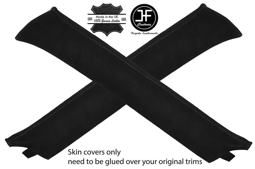 BLACK STITCH 2X A PILLAR REAL SUEDE COVERS FITS MITSUBISHI SHOGUN PININ 99-06