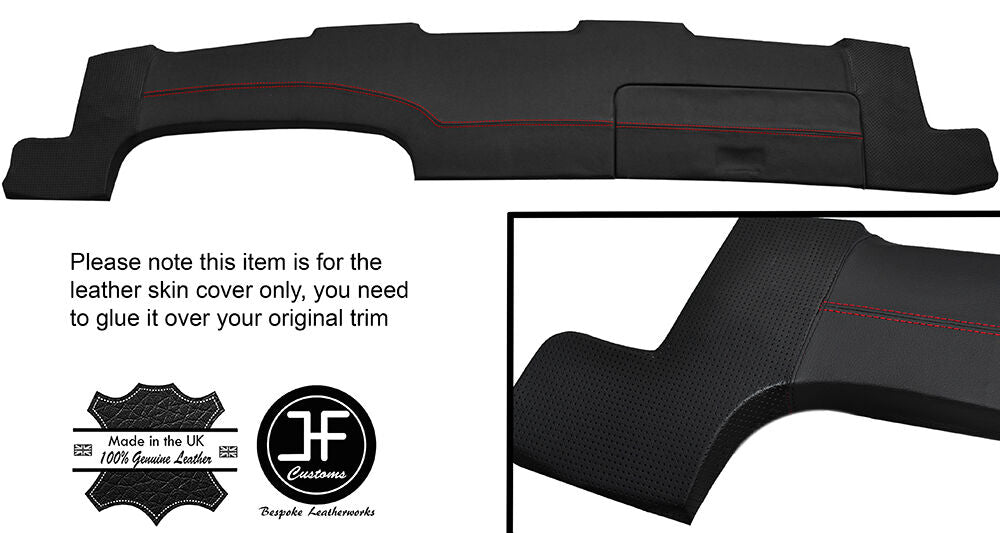 RED STITCH TOP DASH DASHBOARD LEATHER COVER FITS DELOREAN DMC-12 1981-1983
