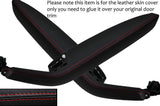 RED STITCH 2X FRONT DOOR HANDLE ARMREST COVERS FITS AUDI A3 8P S3 04-12 5DR