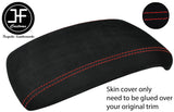RED STITCHING SUEDE ARMREST LID COVER FITS NISSAN JUKE 2010-2019 CUSTOM NEW