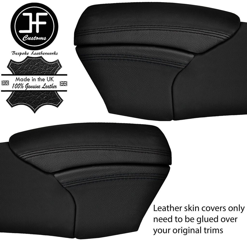 BLACK STITCH 2X UNDER ARMREST SIDE PAD LEATHER COVERS FOR PORSCHE BOXSTER 986