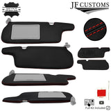 RED CROSS STITCH LEATHER 2X SUN VISOR COVERS FITS DATSUN 280ZX 1979-1983