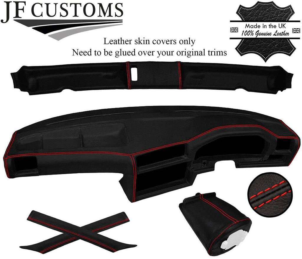 RED  STITCH LEATHER COVERS FOR BMW 3 E30 CONVERTIBLE  FRONT UPHOLSTERY KIT